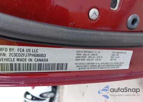 2023 Dodge Challenger R/T Scat Pack Widebody from USA, damaged, VIN 2C3CDZFJ7PH686053